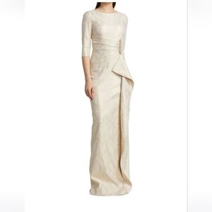 Teri Jon By Rickie Freeman Jacquard Gown Maxi Dress NWT